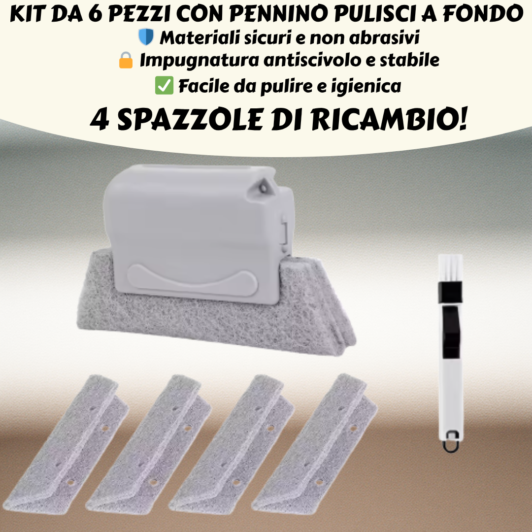 Kit Spazzola Multiuso 2-in-1 (4 ricambi inclusi)